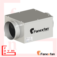 Fanex FDKF-Y 100 Geriye Eğimli 220 V 250 m³/h Debi Yuvarlak Giriş Çıkışlı Akustik İzoleli Dikdörtgen Kanal Fanı