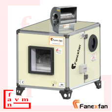 Fanex FHV-SK 10-01 10x10 Öne Eğimli Sık Kanatlı 220 V 4500 m³/h Debi Hücreli Fan