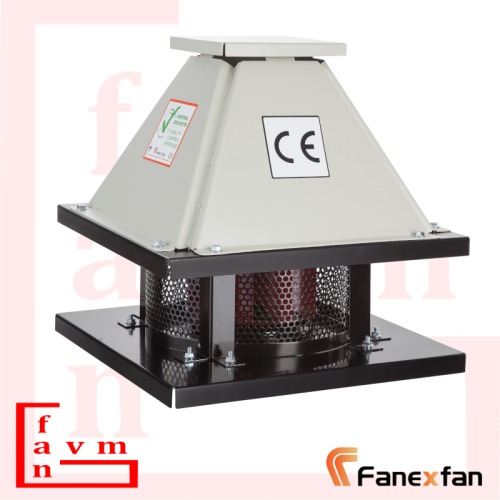 Fanex FBCF 355 M Yatay Atışlı Harici Motorlu 3400 m³/h Monofaze Radyal Çatı Fanı